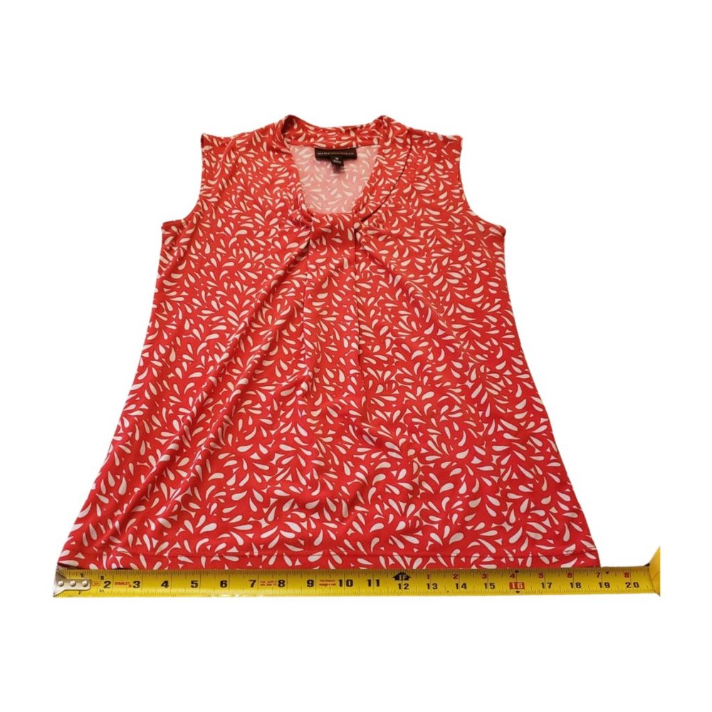 Dana Buchman Red Leaf Print Sleeveless V-Neck Blouse – Size XS - Picture 12 of 14